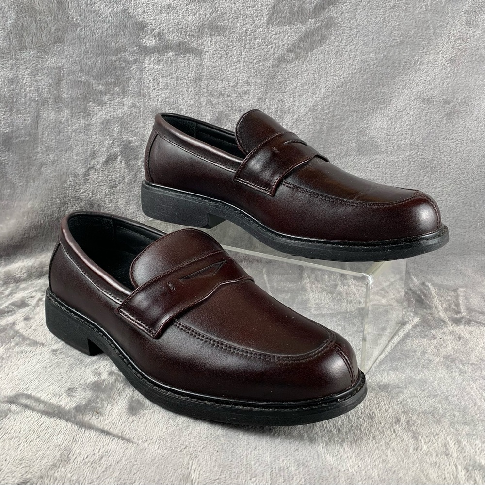 Drew Essex Loafers Mens 8.5 EEEE Burgundy Leather Extra Wide Preppy Comfort‎